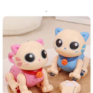 اسباب بازی ربات گربه موزیکال کنترلی آبی Robot Cat Toy for Kids, Remote Control Kitty Toys_اسباب بازی ربات